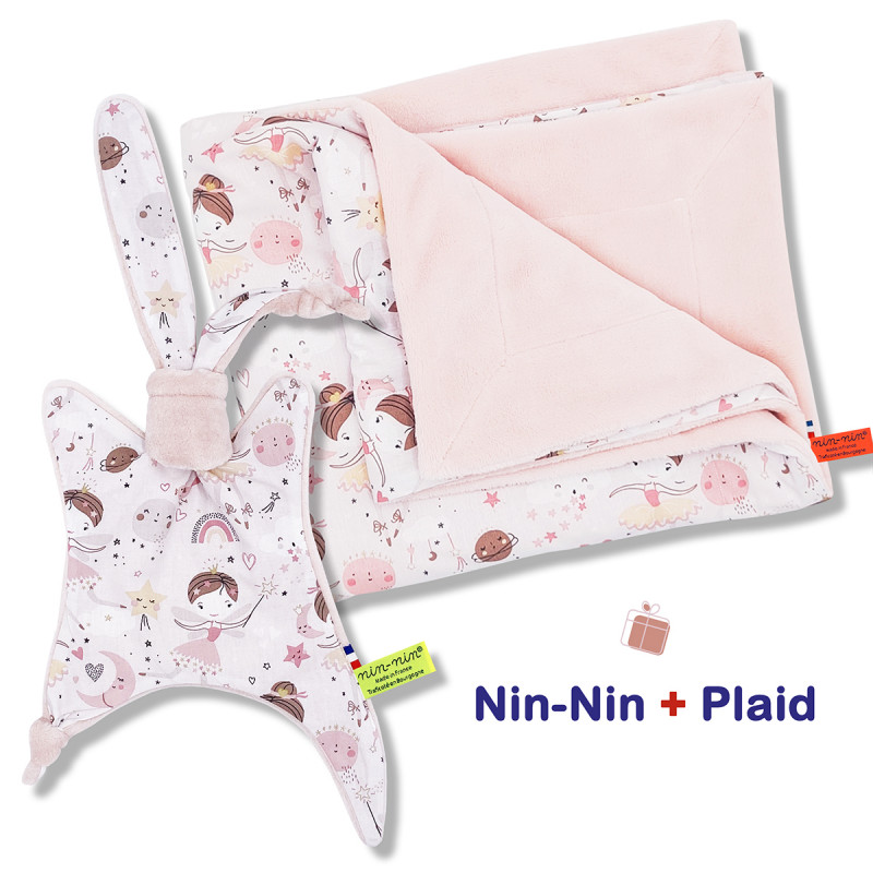 Blanket and plaid birth box Clochette. Original and made in France. Doudou Nin-Nin Blanket and plaid birth box Clochette. Original and made in France. Doudou Nin-Nin