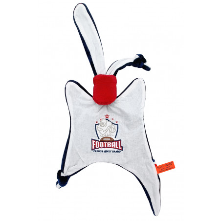Baby comforter Football Américain. Personalized birth gift made in France. Doudou Nin-Nin
