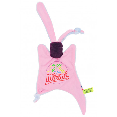 Baby comforter Miami. Personalized birth gift made in France. Doudou Nin-Nin