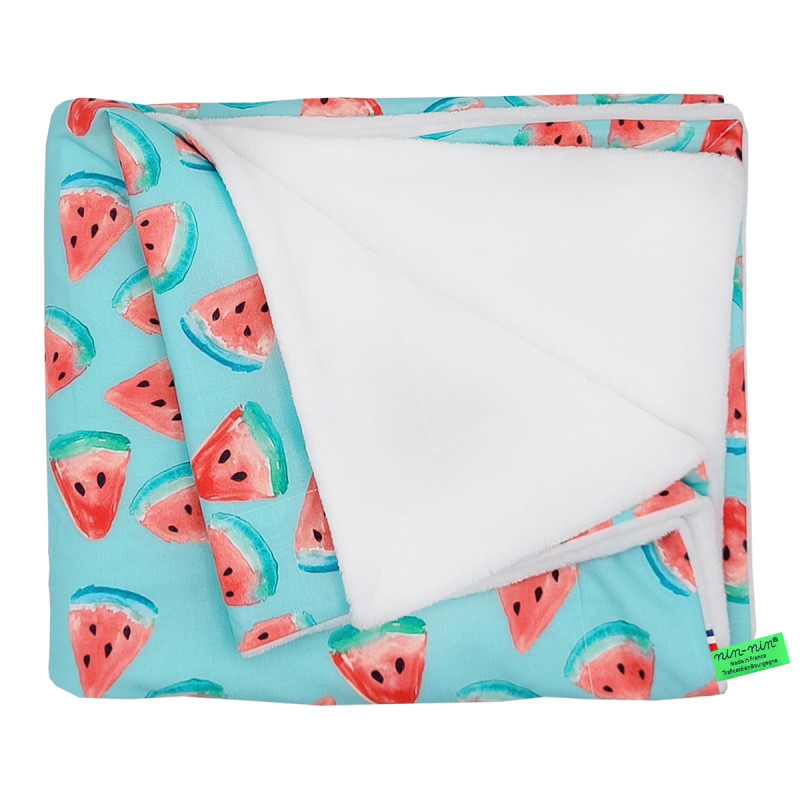 Customizable Le Pastèque  blanket for babies. Cover made in France.