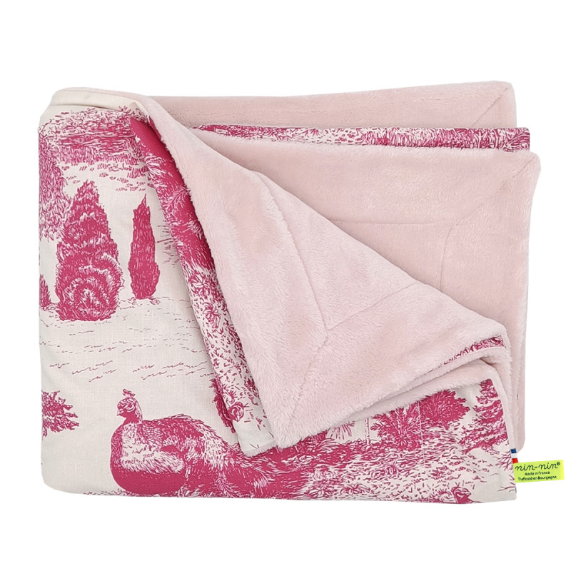Customizable Le Toile de Jouy blanket for babies. Cover made in France.