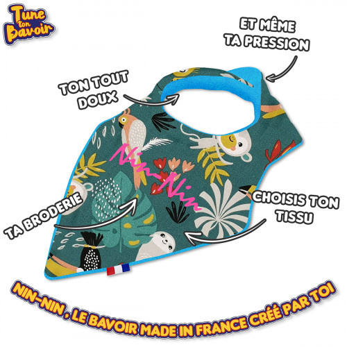 Customizable bandana bib from A to Z. Made in France