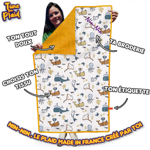 Blanket customizable from A to Z. Made in France