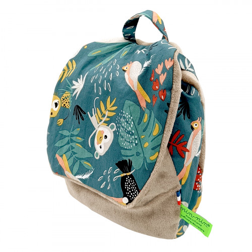 Tropical backpack for babies or children customizable. Ideal for nursery or kindergarten. French made