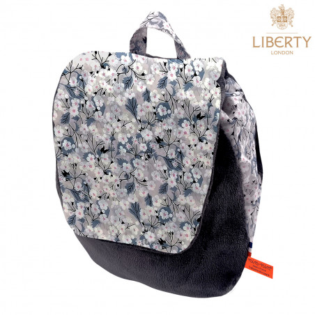 Liberty of London Cherry backpack for baby or child, customizable. For daycare or kindergarten. Made in France