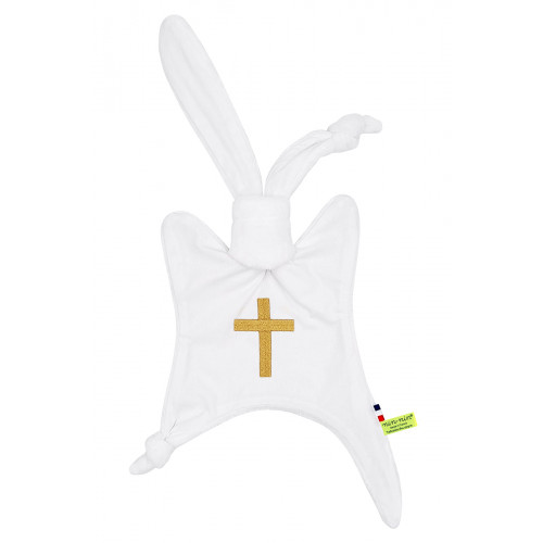 Doudou Christianisme. Personalized birth gift made in France. Doudou Nin-Nin
