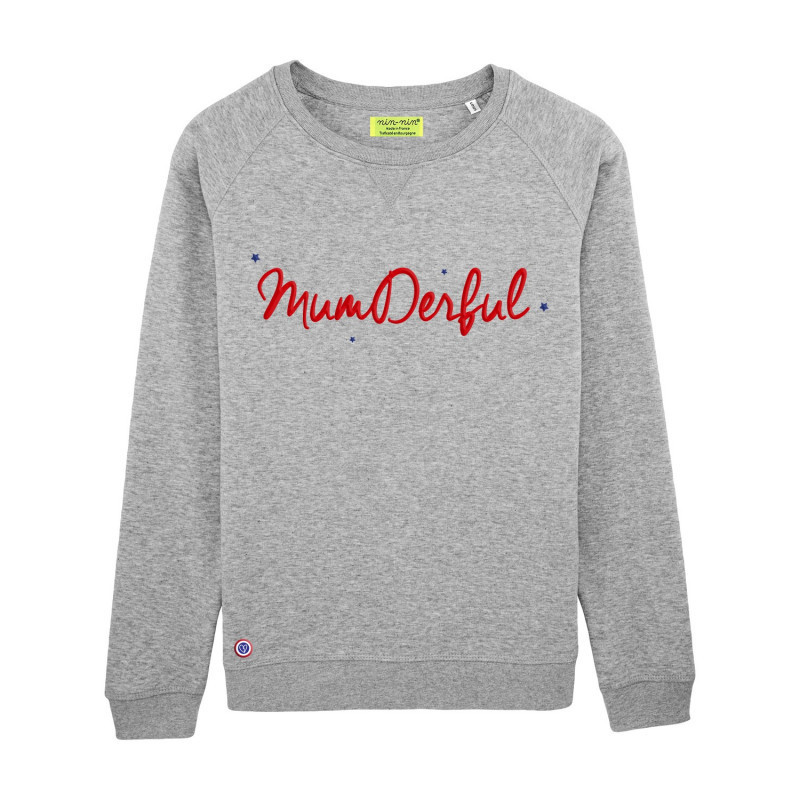 GREY 'MUMDERFUL' WOMAN'S SWEATSHIRT. MADE IN FRANCE