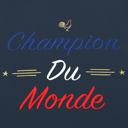 Embroidery Navy Champion Du Monde Woman T-shirt