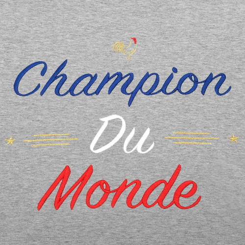 Embroidery Grey Champion Du Monde Woman T-shirt