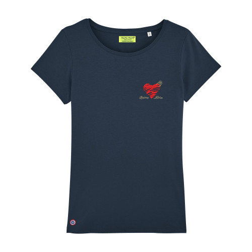 Navy mum's shirt. Embroidery Reine mère. Made in France
