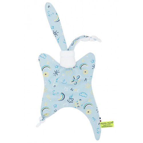 Personalised baby comforter Le Phospho Bleu. Made in France