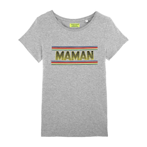 Original shirt for women. Embroidery MAMAN. Made in France