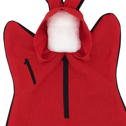 Embroidery baby comforter Le Braqueur. Binge-watch easy La Casa de Papel. Personalised soft toy made in France. Nin-Nin