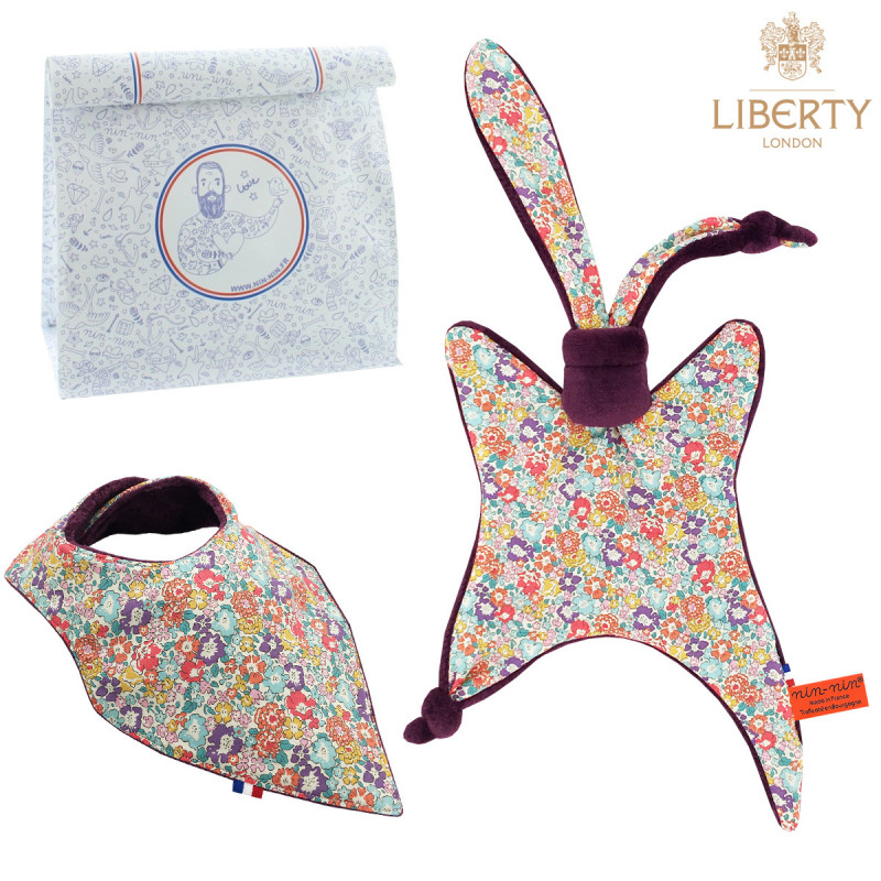 Personalised baby birth gift Victoria Liberty of London. Made in France with love. Nin-Nin Personalised baby birth gift Victoria Liberty of London. Made in France with love. Nin-Nin