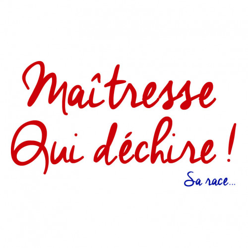 Embroidery 'Maîtresse qui déchire' woman's t-shirt. Made in france