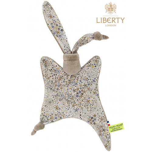 Baby comforter Le Pharell Liberty of London. Original and personalised birth gift made in France. Nin-Nin