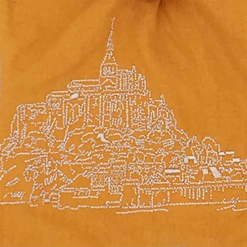Embroidery personalised blanket Le Mont Saint Michel. Original and made in France. Nin-Nin brand