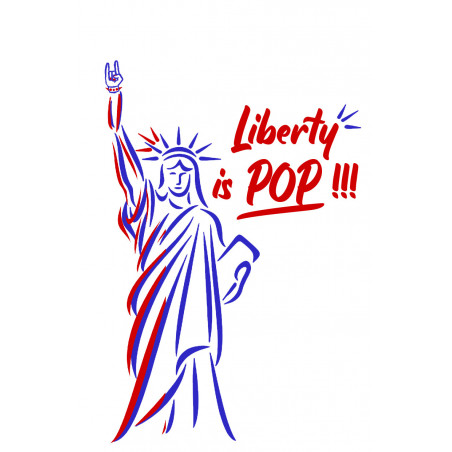 Embroidery 'Liberty is pop'. Made in France