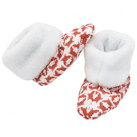 Bootee Crabe for baby. Original and cool birth gift. Manufactured in France with love.