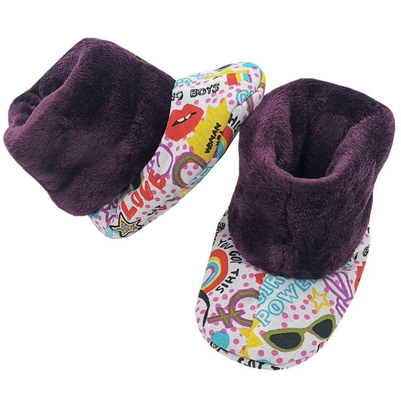Bootee Girl Power for baby. Original and cool birth gift. Manufactured in France with love.