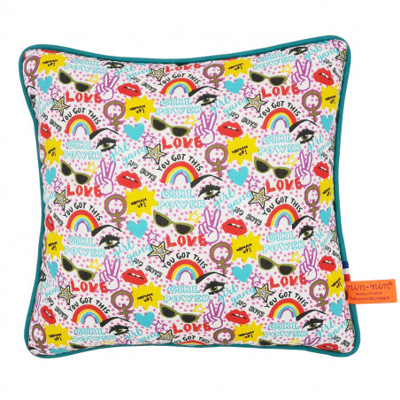 Cushion "Girl Power". Original customizable and made in France birth gift. Nin-Nin