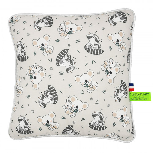 Cushion "Raccoon". Original customizable and made in France birth gift. Nin-Nin