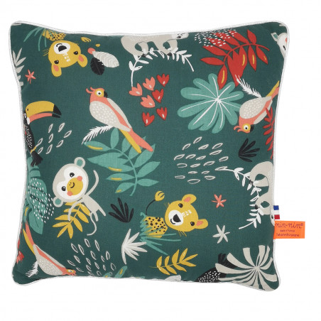 "Tropical" cushion. Original customizable and made in France birth gift. Nin-Nin