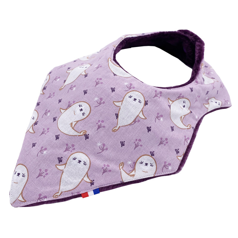 Customizable bandana bib "Le What The Phoque". Made in France. Nin-Nin Customizable bandana bib "Le What The Phoque". Made in France. Nin-Nin