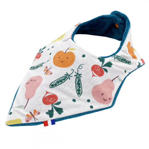 Customizable bandana bib "The Veggie". Made in France. Nin-Nin