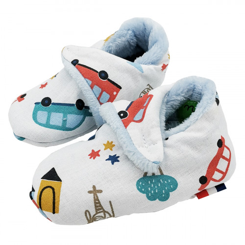 "Le City" slippers. Baby birth gift Made in France. Nin-Nin comforter