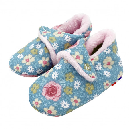 "Le Joséphine" low slippers. Baby birth gift Made in France. Nin-Nin comforter