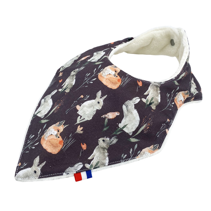 Customizable bandana bib "Le Jeannot". Made in France. Nin-Nin