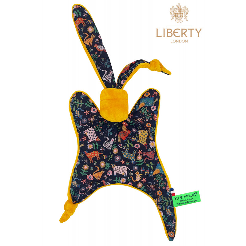 Doudou The Hyde Park Curry Liberty of London. Personalized birth gift made in France. Nin-Nin soft toy Doudou The Hyde Park Curry Liberty of London. Personalized birth gift made in France. Nin-Nin soft toy