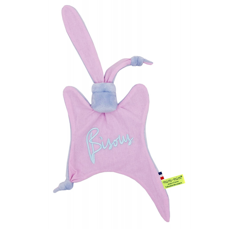 Doudou Bisous Le Sucré. Personalized birth gift made in France. Doudou Nin-Nin