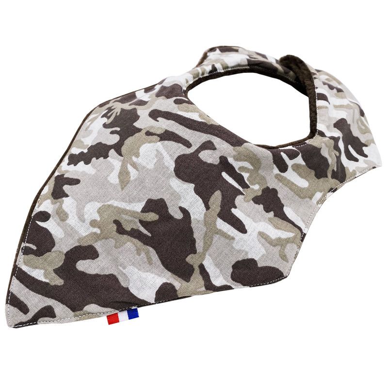 Customizable bandana bib The "Commando". Made in France. Nin-Nin Customizable bandana bib The "Commando". Made in France. Nin-Nin