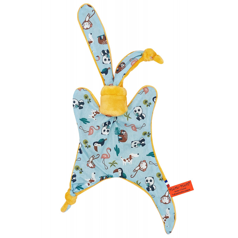 Baby Comforter L'Explorateur. Personalized birth gift made in France. Nin-Nin comforter Baby Comforter L'Explorateur. Personalized birth gift made in France. Nin-Nin comforter