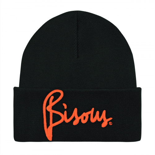 Noir "Bisous" Adult Beanie. Hat made in France. Nin-Nin