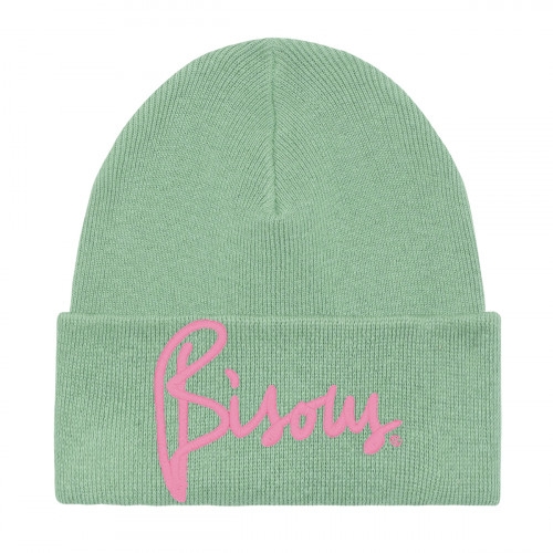 "Bisous" Menthe Adult Beanie. Hat made in France. Nin-Nin