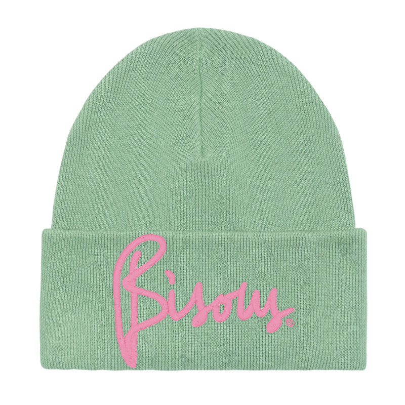 "Bisous" Menthe Adult Beanie. Hat made in France. Nin-Nin "Bisous" Menthe Adult Beanie. Hat made in France. Nin-Nin