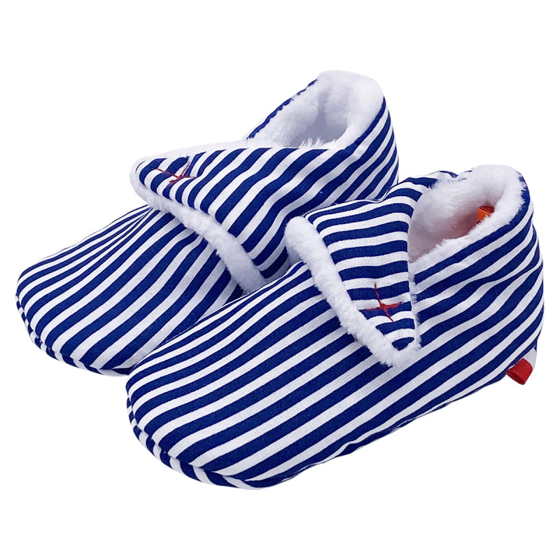 "Le Marinière" low slippers. Birth gift Made in France infant. Doudou Nin-Nin