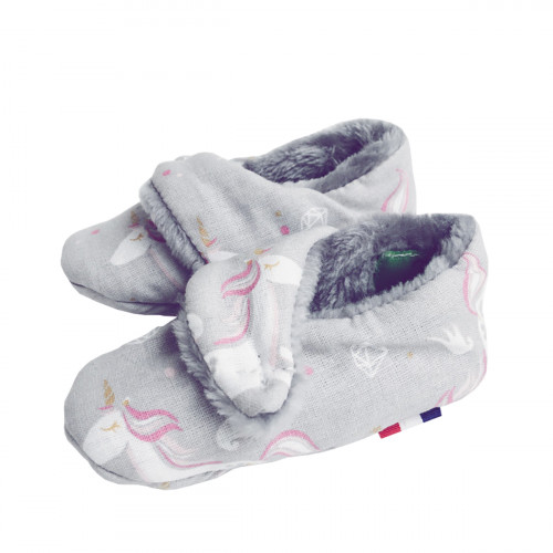 "The Unicorn" slippers. Birth gift Made in France infant. Doudou Nin-Nin