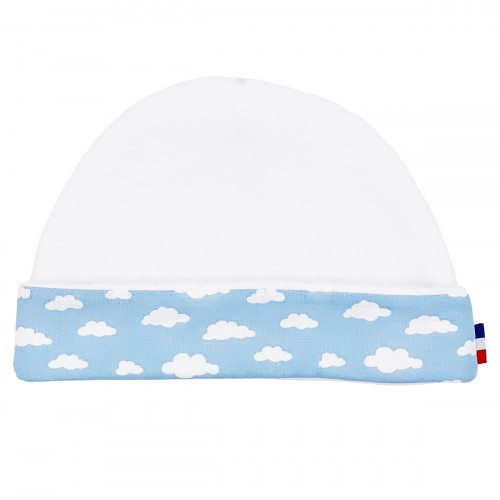 "Le Nuage Bleu" unisex newborn hat. Baby hat made in France. Nin-Nin