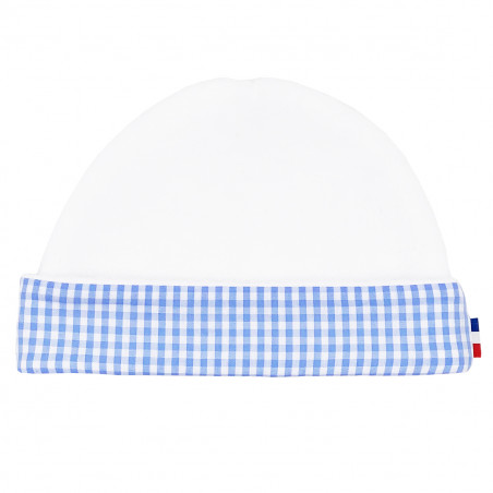 "Le Vichy Bleu" unisex newborn hat. Baby hat made in France. Nin-Nin
