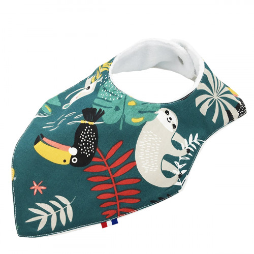 Tropical customizable bandana bib. Made in France. Nin-Nin