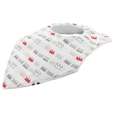 Customizable bandana bib "Le Roi". Made in France. Nin-Nin