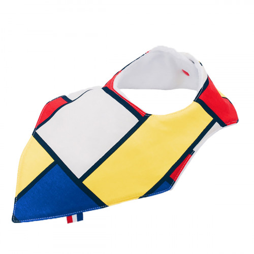 "Le Mondrian" customizable bandana bib. Made in France. Nin-Nin
