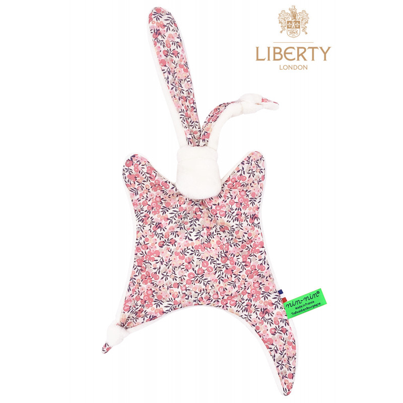 Baby comforter Le Chelsea Liberty of London. Personalized birth gift made in France. Nin-Nin soft toy