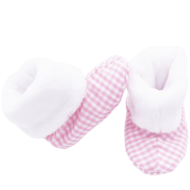 High botton slippers "Le Vichy Rose" for babies. Birth gift Made in France. Nin-Nin High botton slippers "Le Vichy Rose" for babies. Birth gift Made in France. Nin-Nin