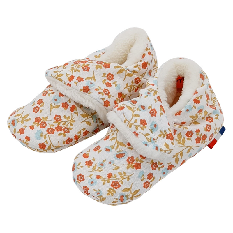 "Le Arsène" low slippers. Baby birth gift Made in France. Nin-Nin comforter