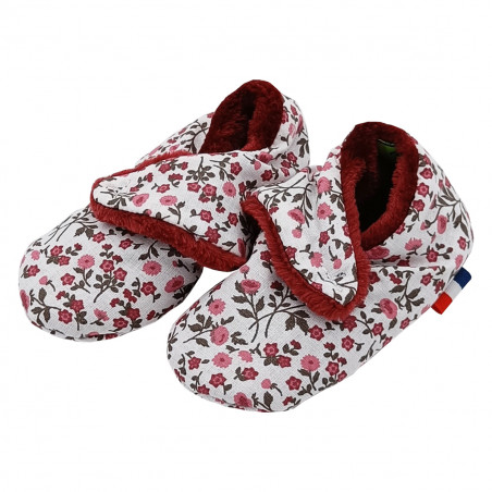 "Le Nicole" low slippers. Baby birth gift Made in France. Nin-Nin comforter